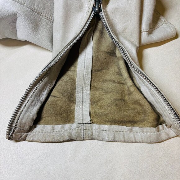 Chrome Hearts Distressed Leather Jacket – Pearl White (Vintage / Well-Worn) - Picture 12 of 14